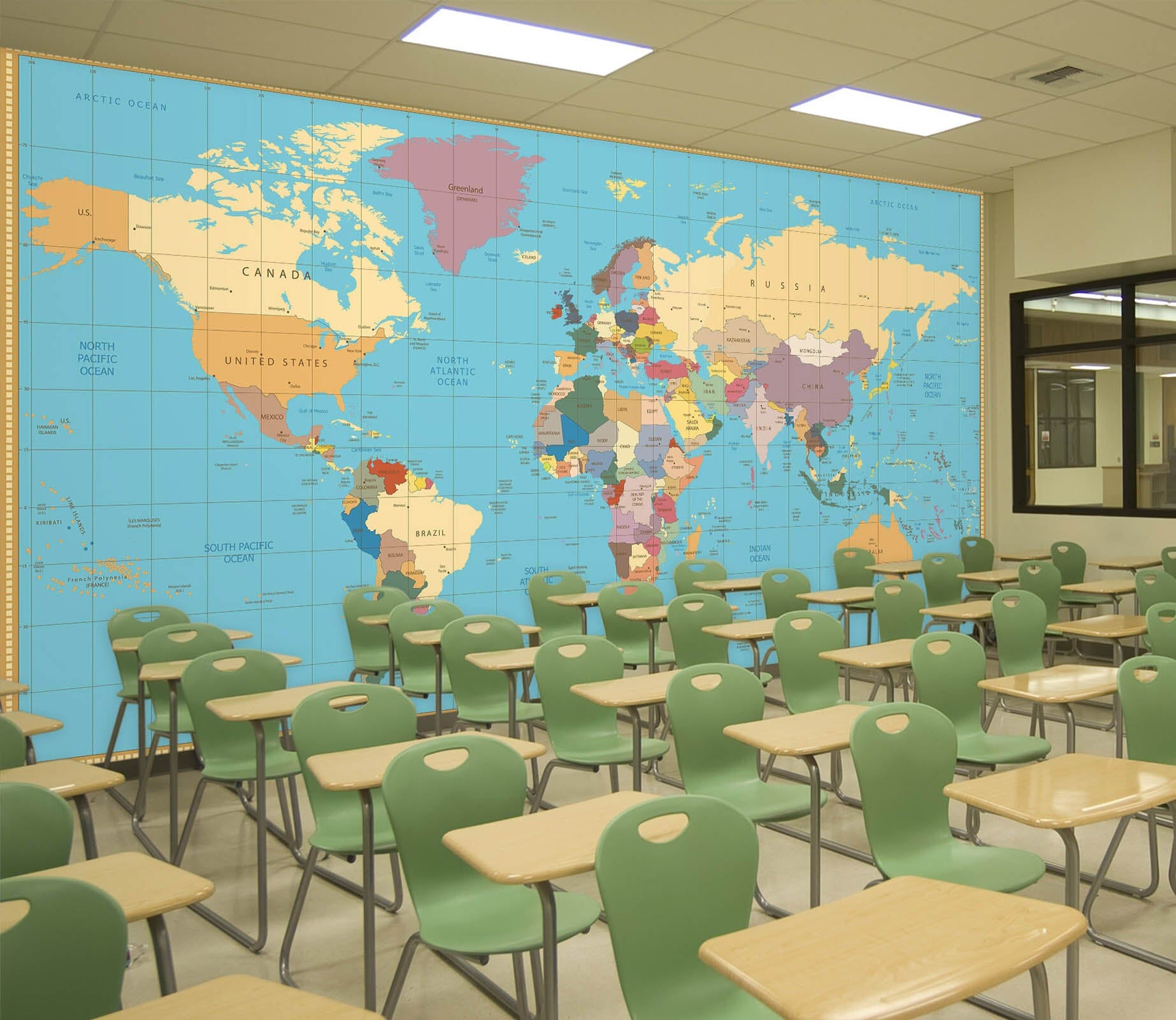 3D Color World Map 1122 Wall Murals Wallpaper AJ Wallpaper 2 