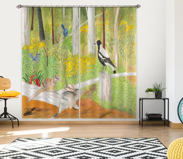 3D Forest Pigeon 049 Michael Sewell Curtain Curtains Drapes Curtains AJ Creativity Home 