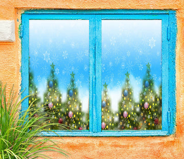 3D Christmas Tree 43132 Christmas Window Film Print Sticker Cling Stained Glass Xmas