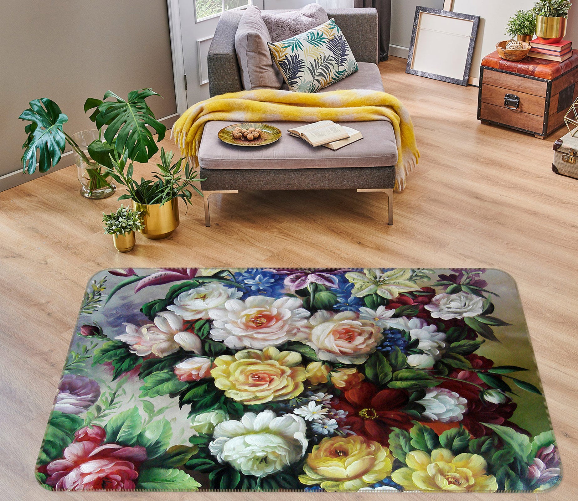 3D Flowers 75193 Non Slip Rug Mat