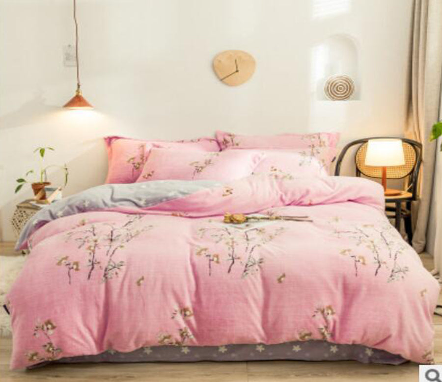 3D Pink Branches 20114 Bed Pillowcases Quilt