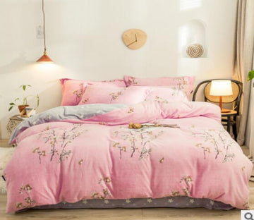 3D Pink Branches 20114 Bed Pillowcases Quilt