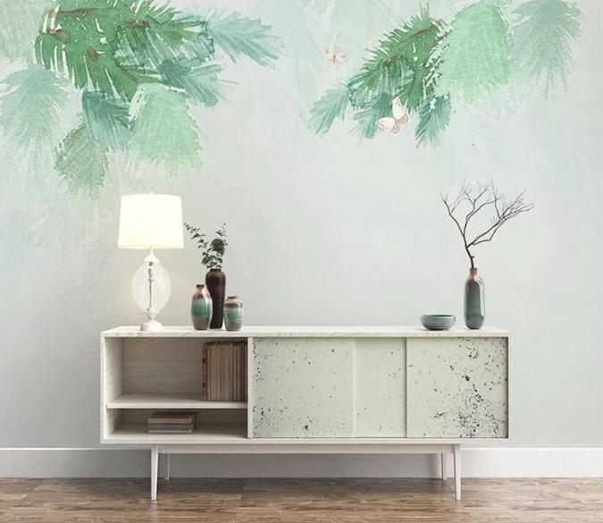 3D Green Leaves 348 Wall Murals Wallpaper AJ Wallpaper 2 