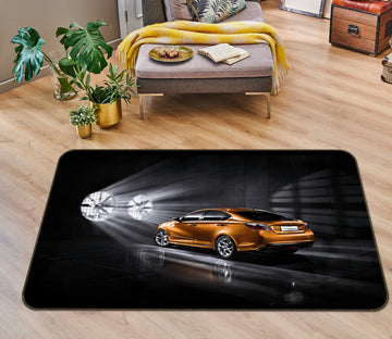 3D Yellow Car 38216 Vehicle Non Slip Rug Mat