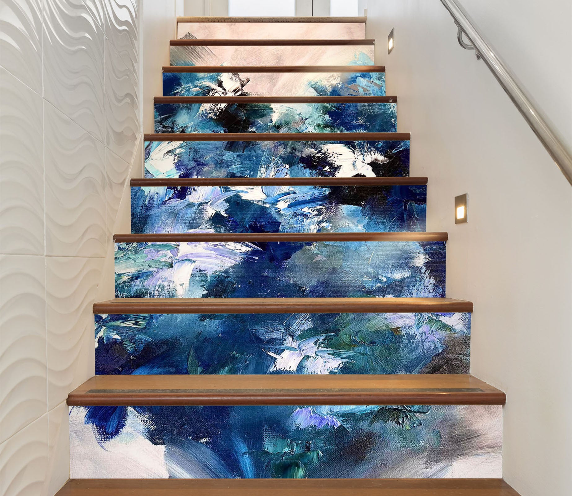 3D Blue Graffiti 3926 Skromova Marina Stair Risers