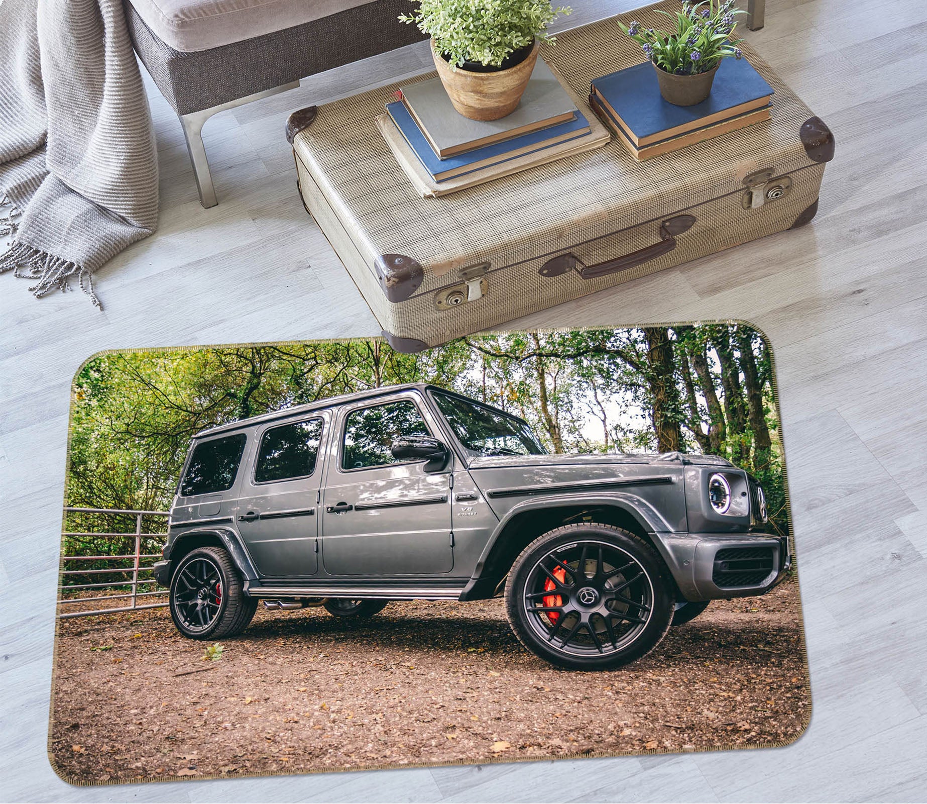 3D Tree Gray Car 68055 Vehicle Non Slip Rug Mat