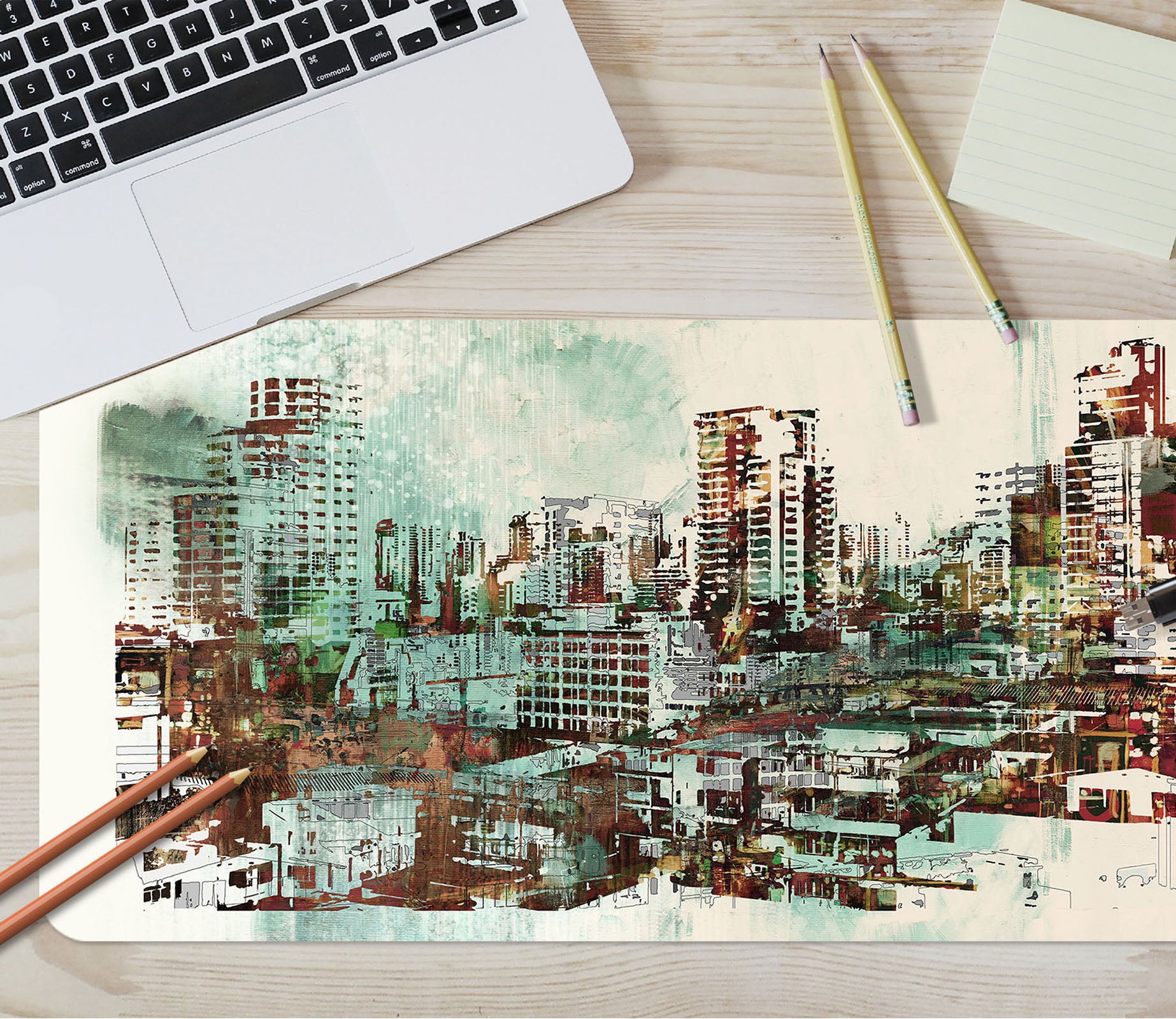 3D City Building 17130 Desk Mat