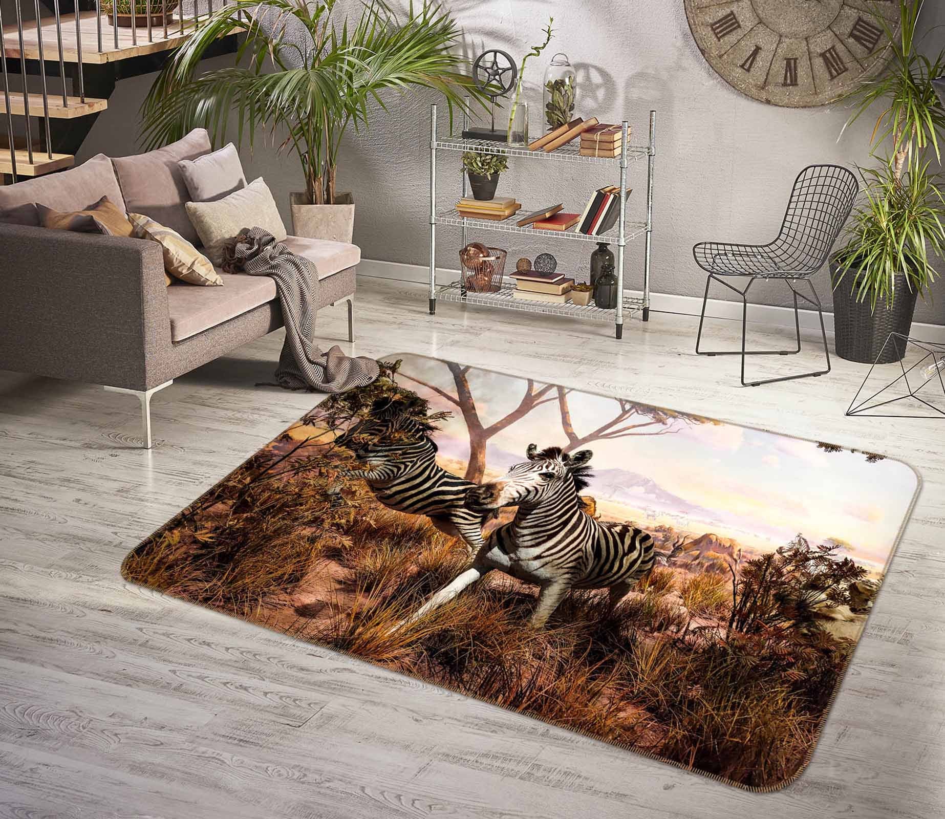 3D Zebra 68214 Animal Non Slip Rug Mat