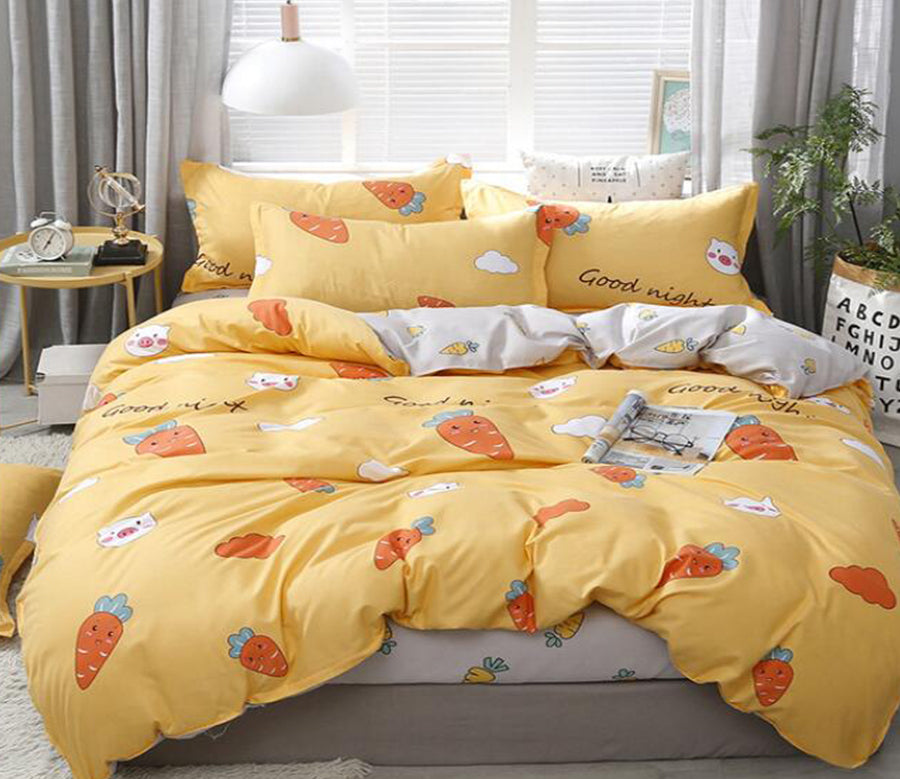 3D Yellow Background Carrot 12151 Bed Pillowcases Quilt