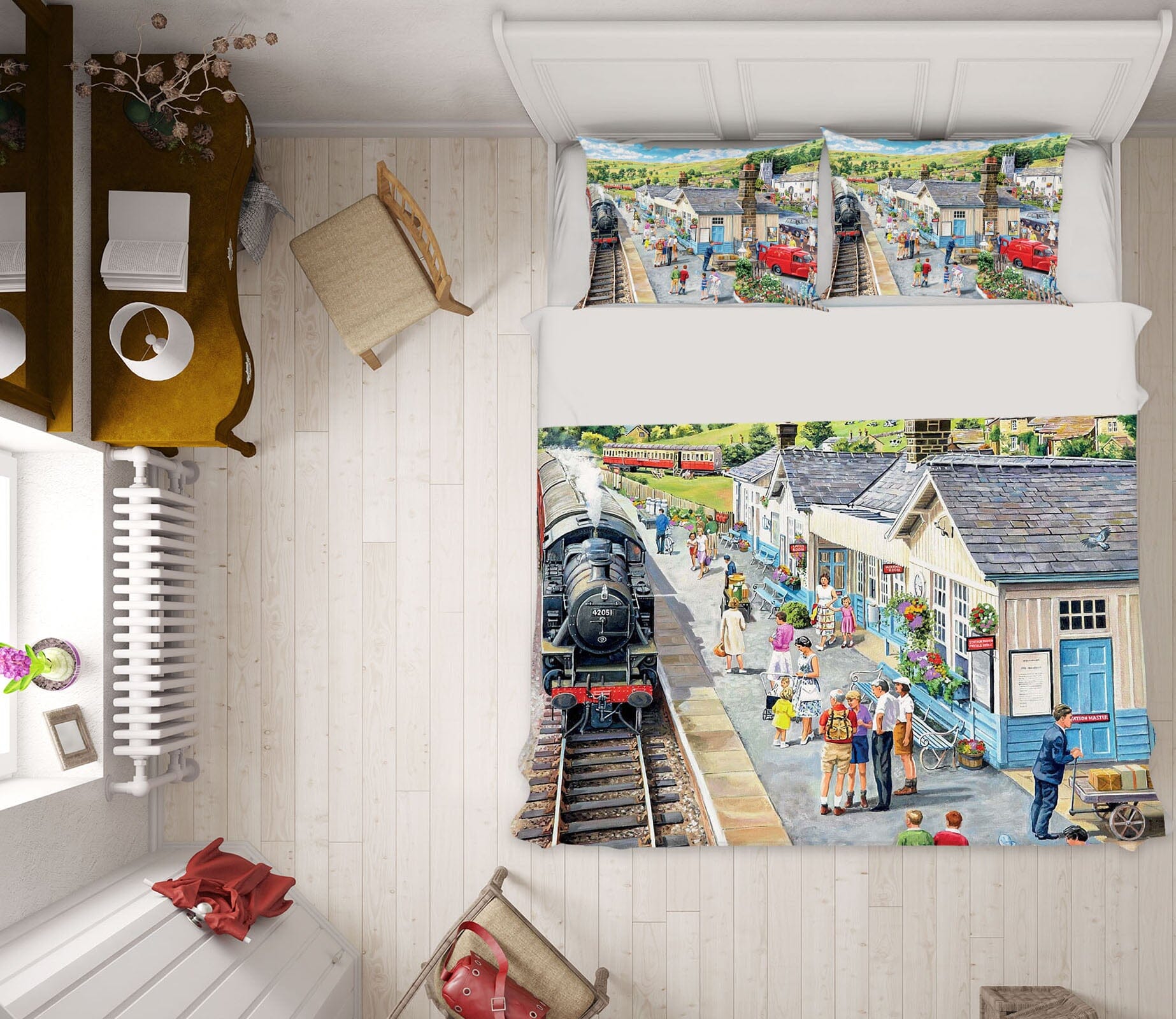 3D The Village Station 2075 Trevor Mitchell bedding Bed Pillowcases Quilt Quiet Covers AJ Creativity Home 