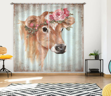 3D Rose Cow 058 Debi Coules Curtain Curtains Drapes Curtains AJ Creativity Home 