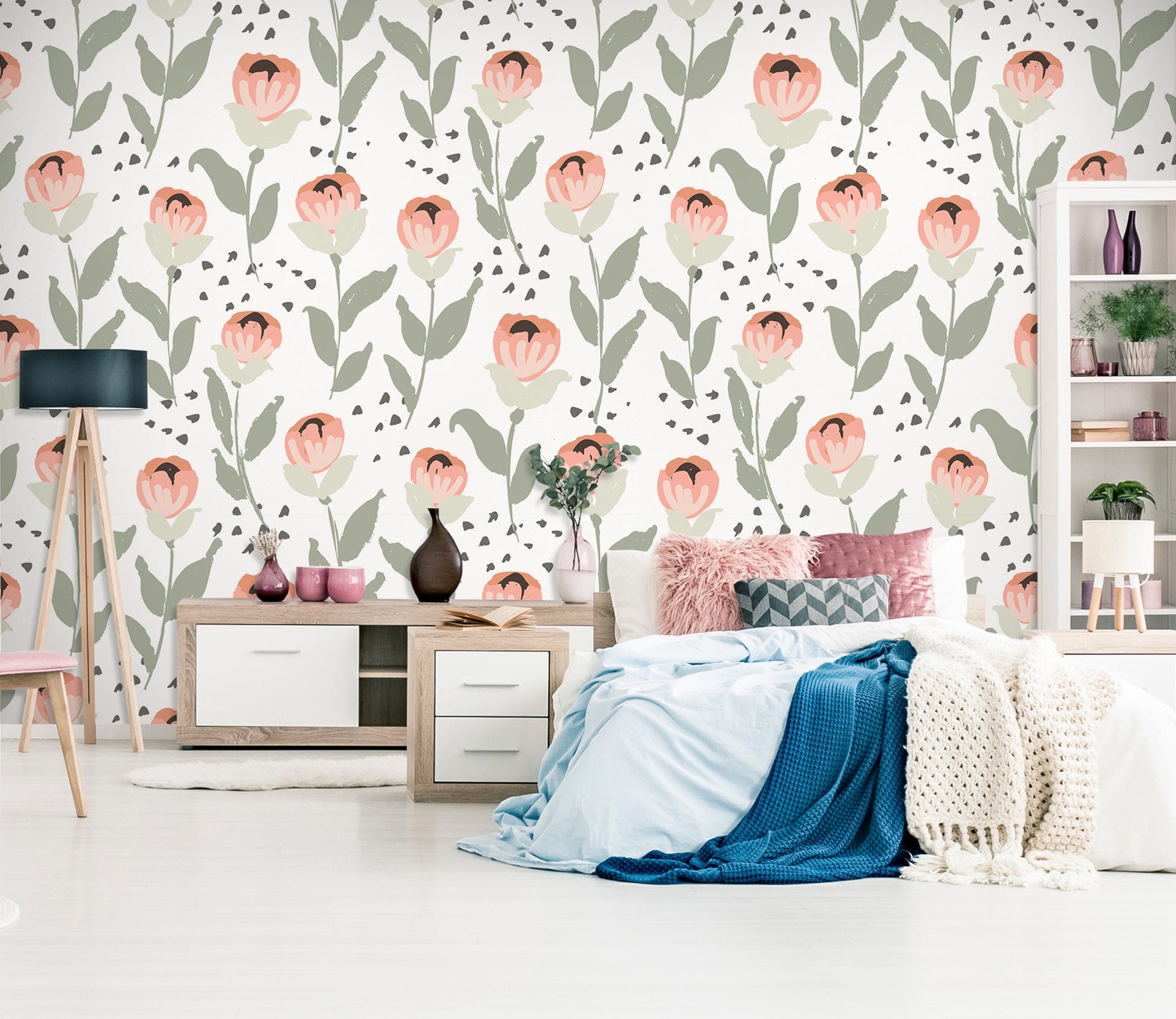 3D Pink Flowers 120120 Kashmira Jayaprakash Wall Mural Wall Murals