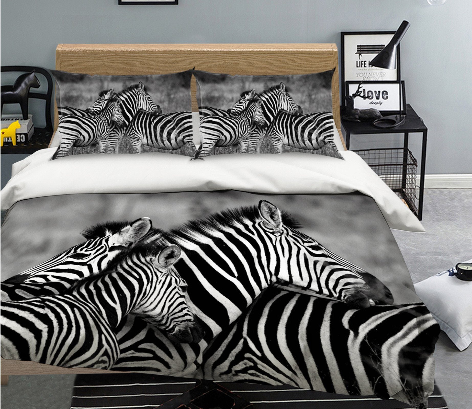 3D Zebra 2013 Bed Pillowcases Quilt Quiet Covers AJ Creativity Home 