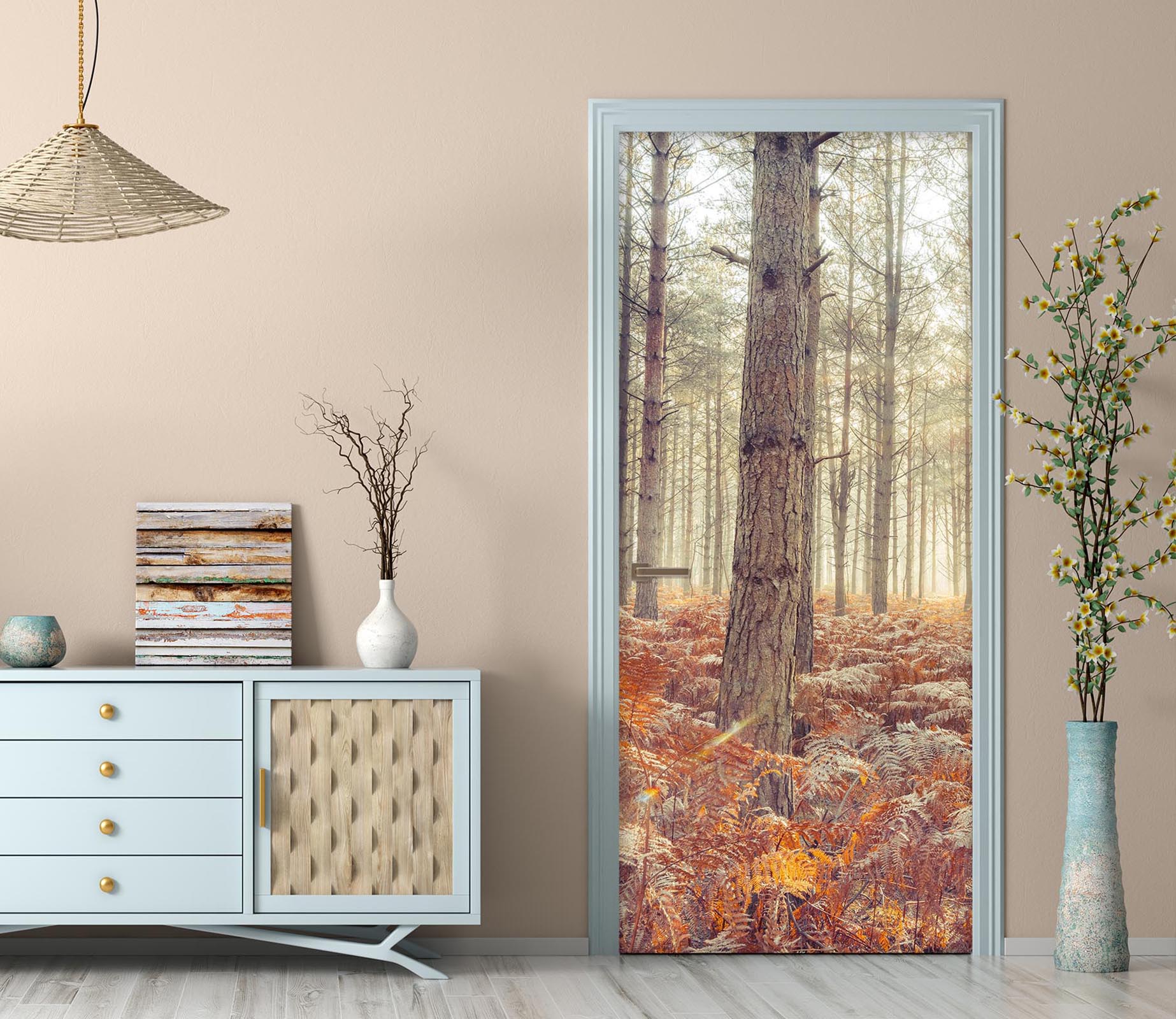 3D Grey Trunk 5111 Assaf Frank Door Mural