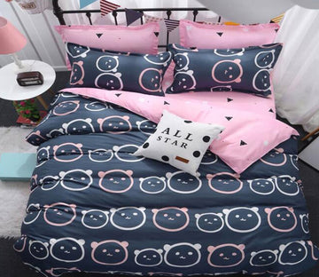 3D Cartoon Bear Head 7060 Bed Pillowcases Quilt