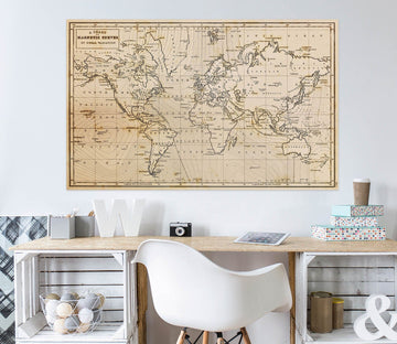 3D World Line 132 World Map Wall Sticker Wallpaper AJ Wallpaper 2 