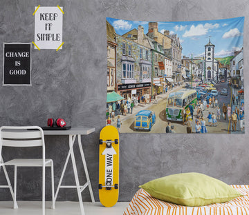 3D Street Building Pedestrian 11263 Trevor Mitchell Tapestry Hanging Cloth Hang