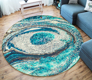 3D Green Texture 69237 Round Non Slip Rug Mat