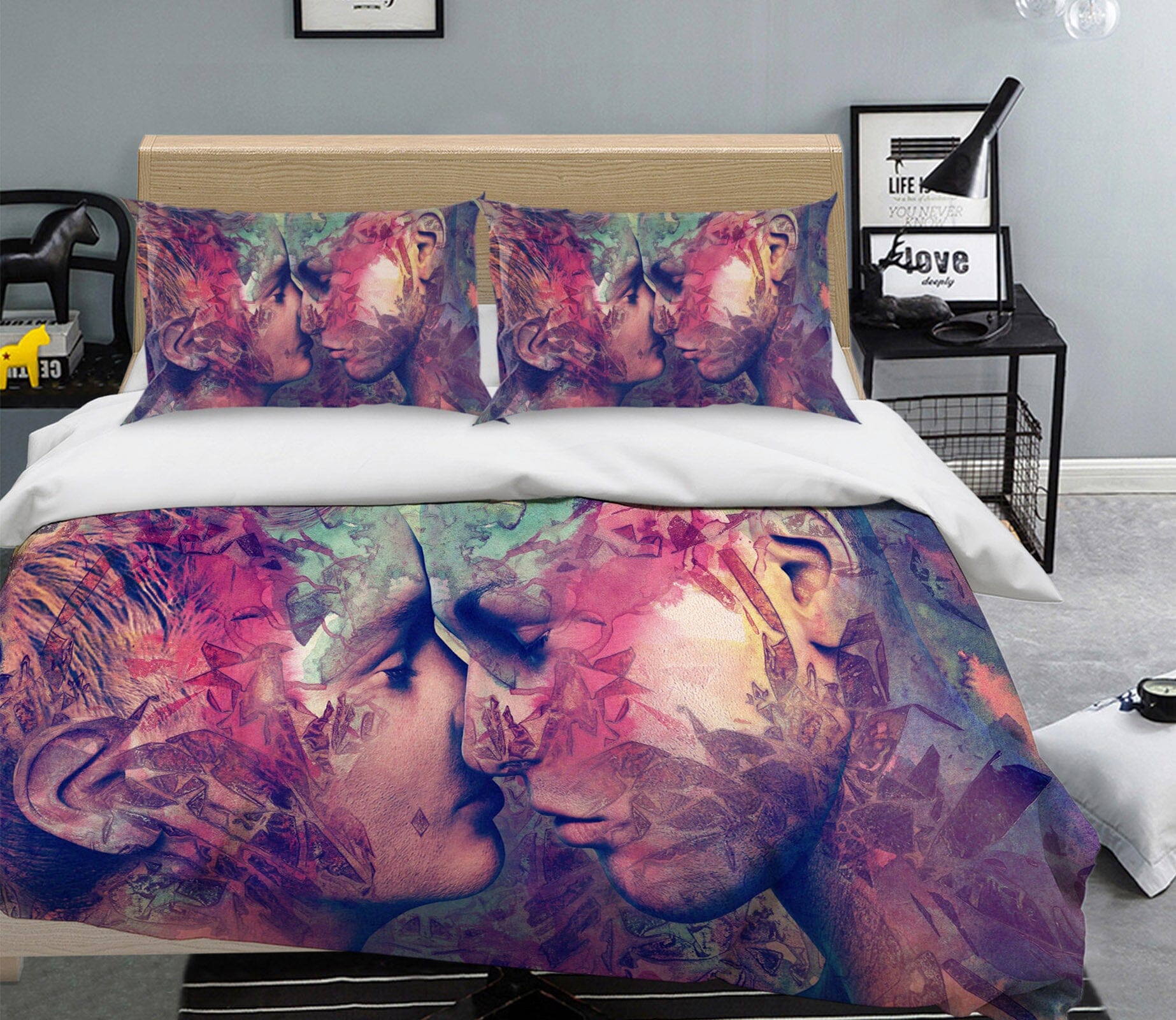 3D Graffiti Love 2006 Marco Cavazzana Bedding Bed Pillowcases Quilt Quiet Covers AJ Creativity Home 