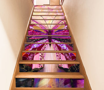 3D Purple Butterfly 2158 Skromova Marina Stair Risers