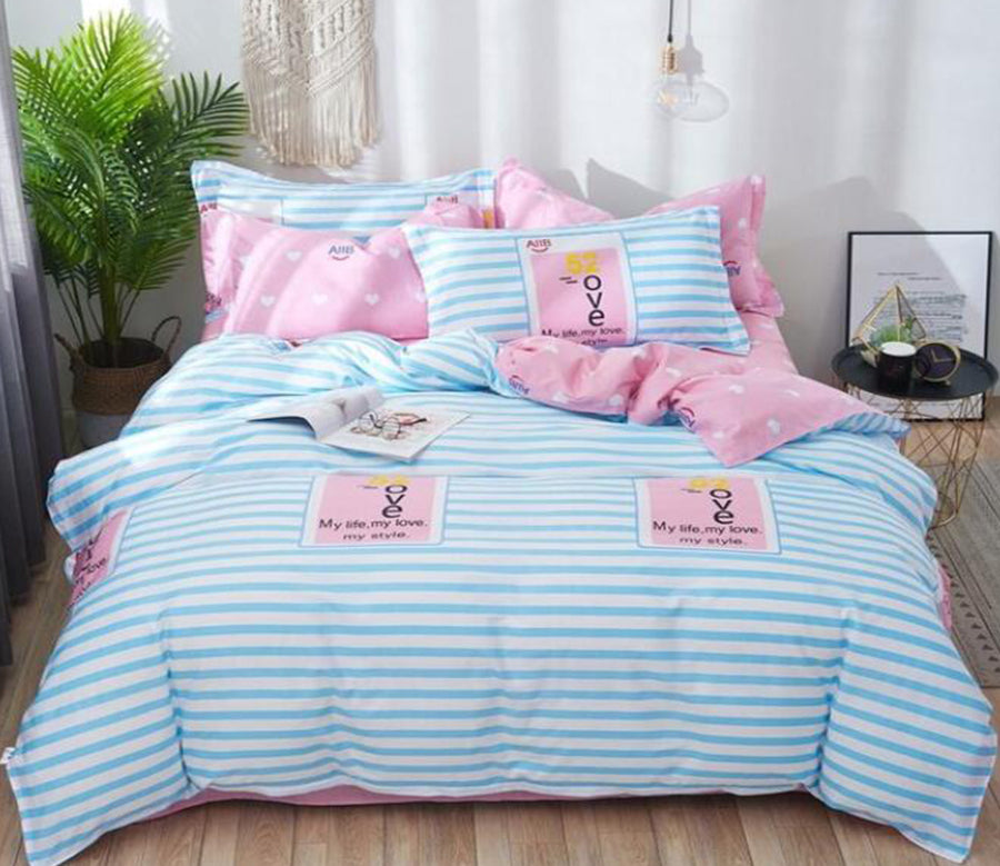 3D Blue Horizontal Stripes 3114 Bed Pillowcases Quilt