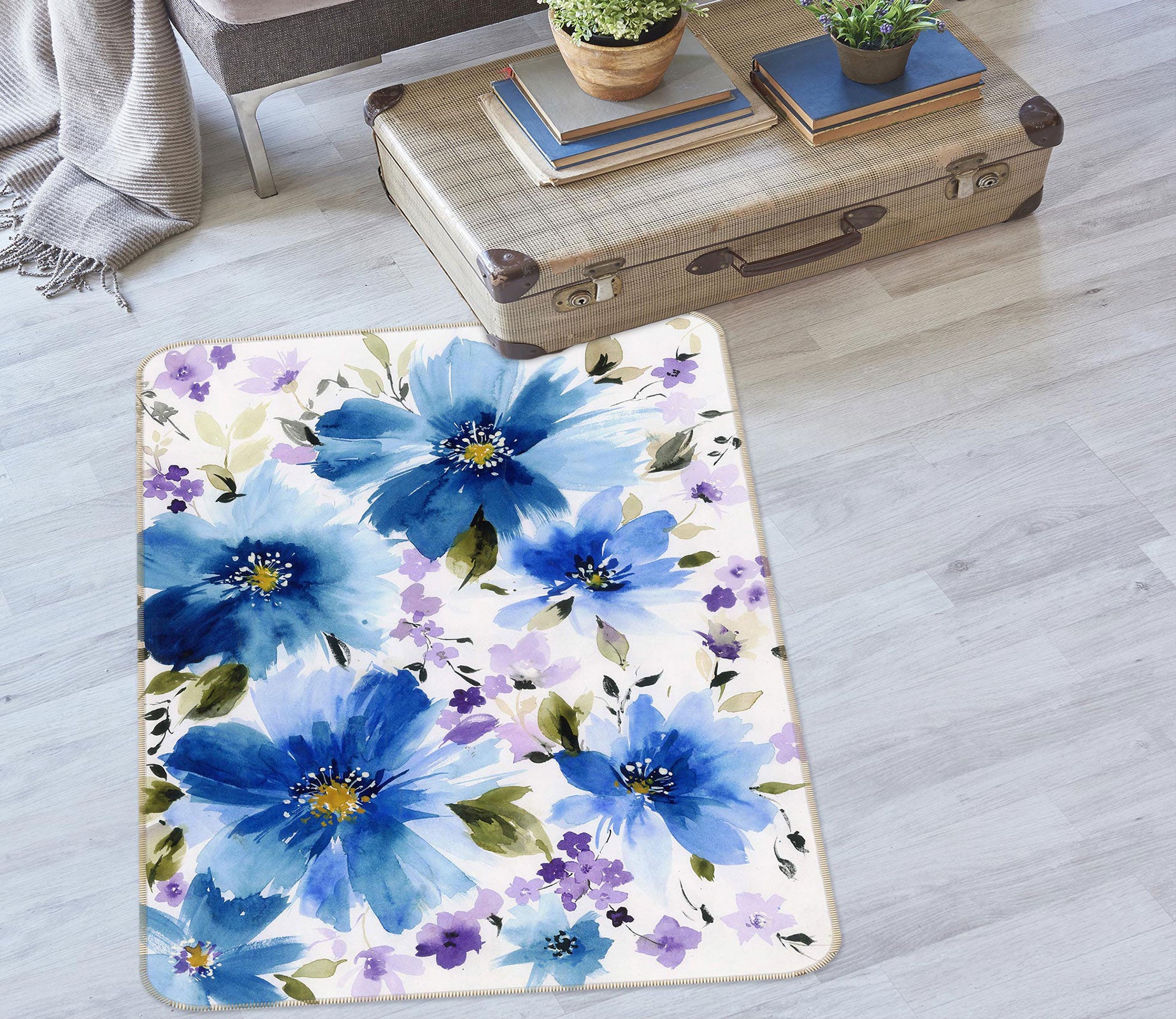 3D Flower 27011 Non Slip Rug Mat