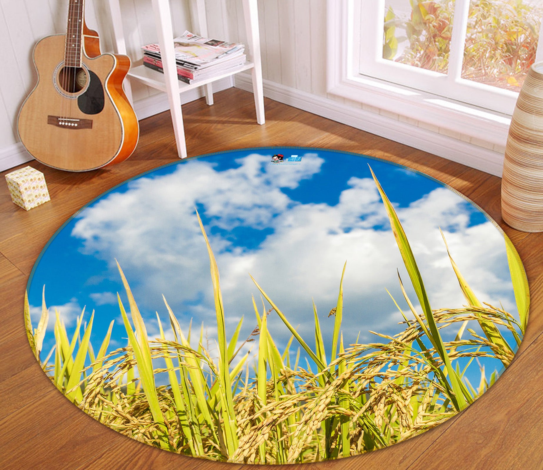 3D Rice 81058 Round Non Slip Rug Mat