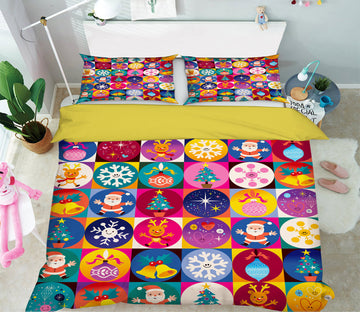 3D Snowman Snowflake Santa Claus 50027 Christmas Quilt Duvet Cover Xmas Bed Pillowcases