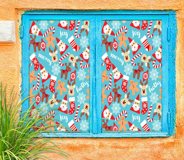 3D Santa Claus Pattern 42197 Christmas Window Film Print Sticker Cling Stained Glass Xmas