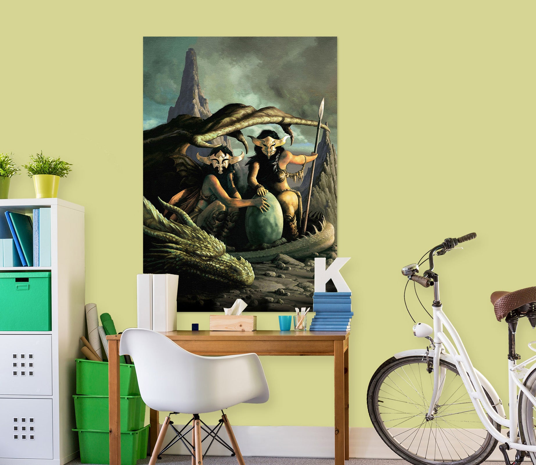 3D Mask Man Dragon Egg 8114 Ciruelo Wall Sticker