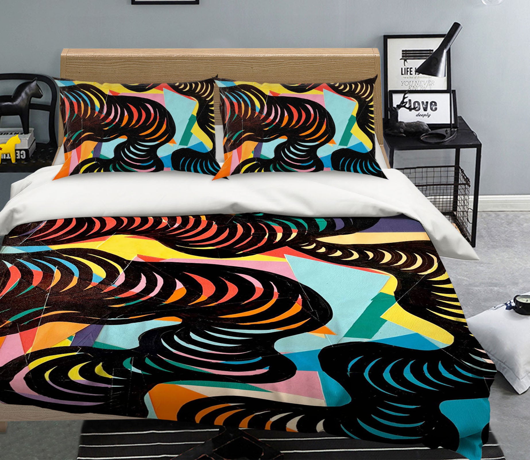 3D Triangle Circle 3040 Jacqueline Reynoso Bedding Bed Pillowcases Quilt Cover Duvet Cover