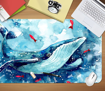 3D Watercolor Whale 17136 Desk Mat