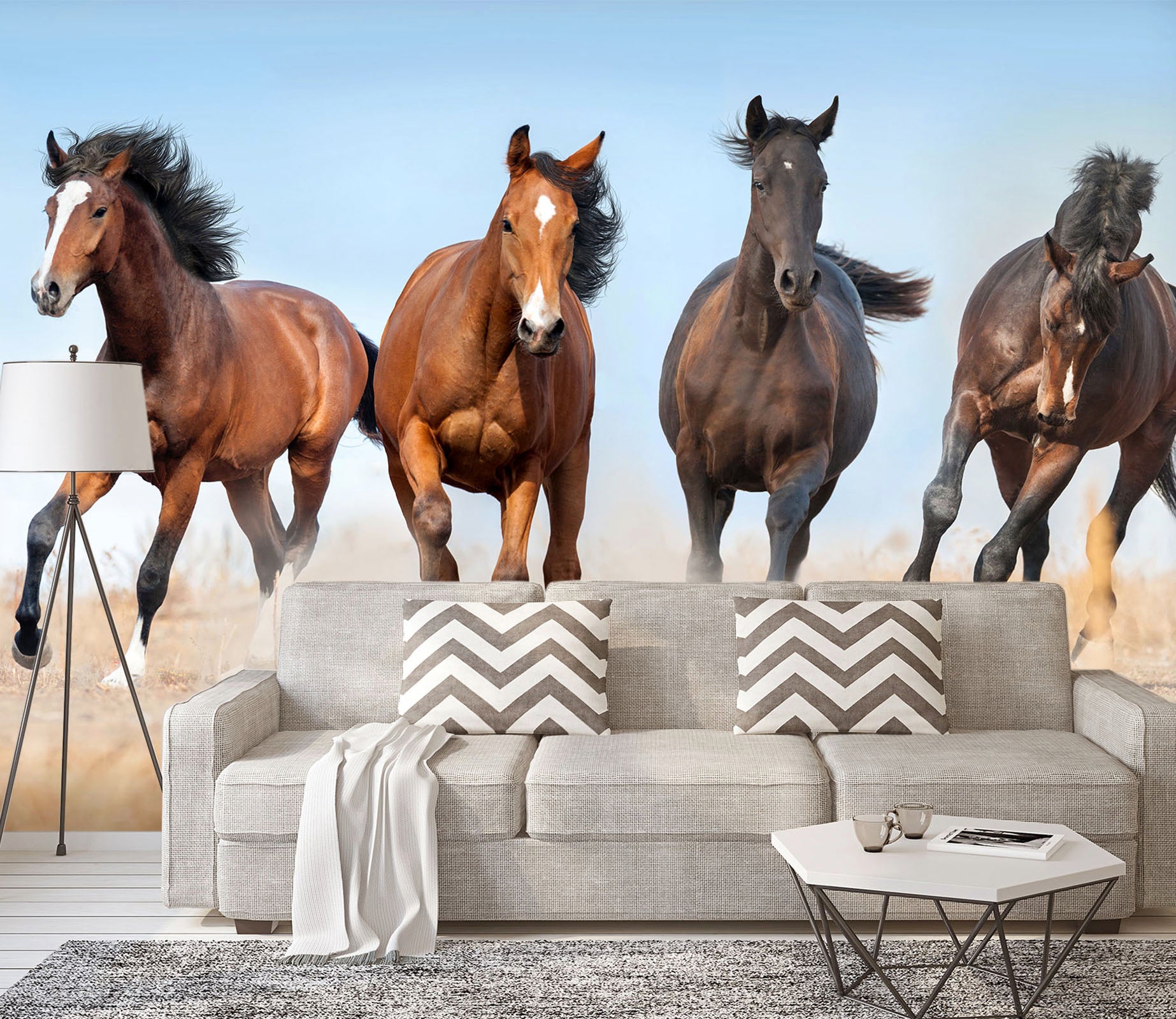3D Running Horse 448 Wall Murals
