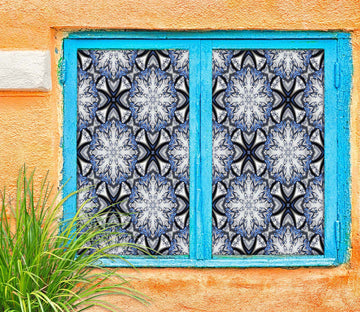 3D Blue Custom 199 Window Film Print Sticker Cling Stained Glass UV Block
