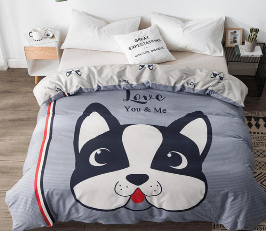 3D Cartoon Bulldog 3012 Bed Pillowcases Quilt