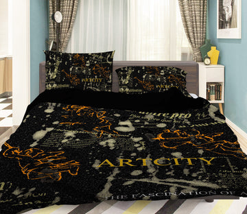 3D Black Art Pattern 075 Bed Pillowcases Quilt