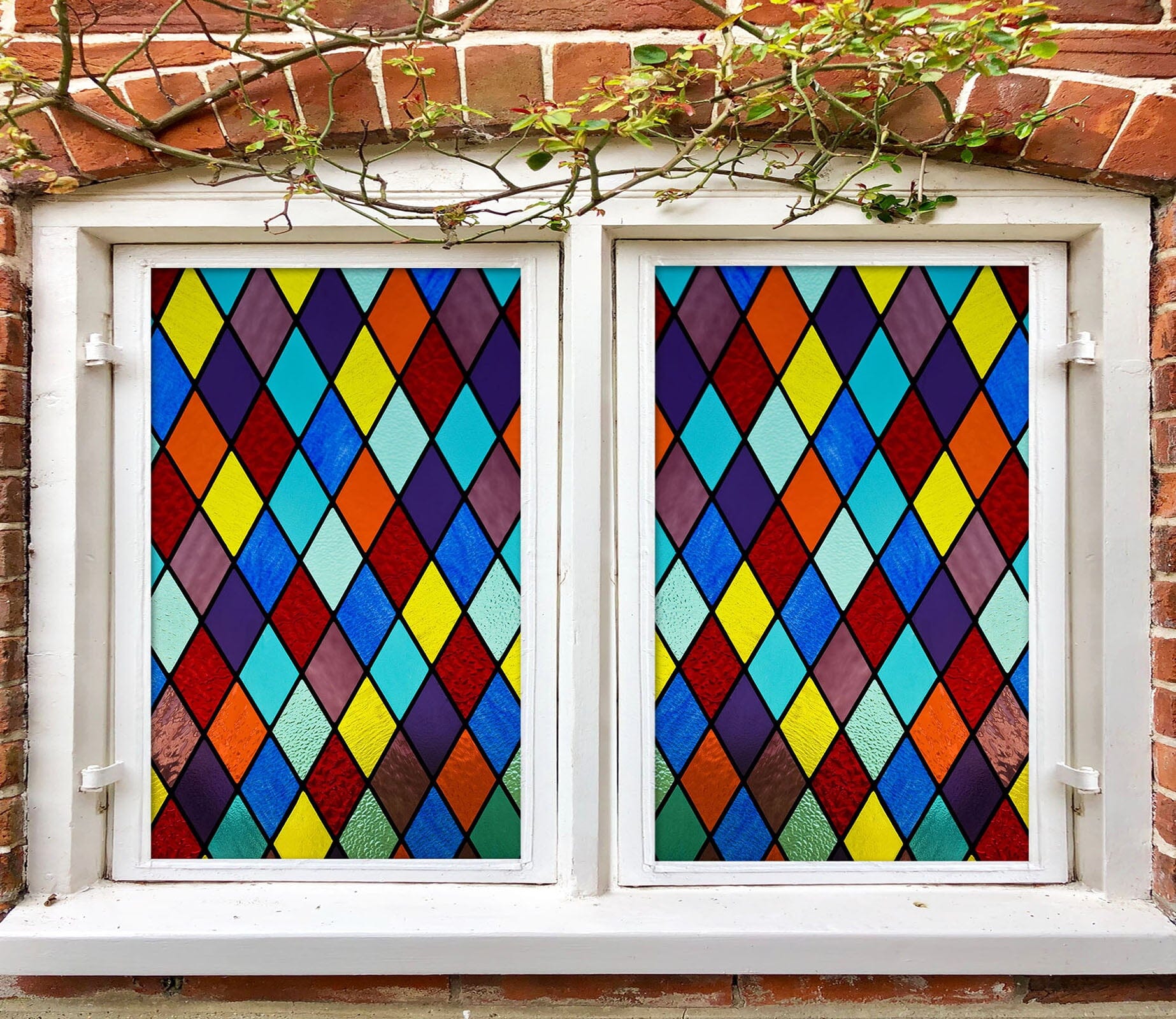 3D Colored Rhombus 124 Window Film Print Sticker Cling Stained Glass UV Block Wallpaper AJ Wallpaper 2 