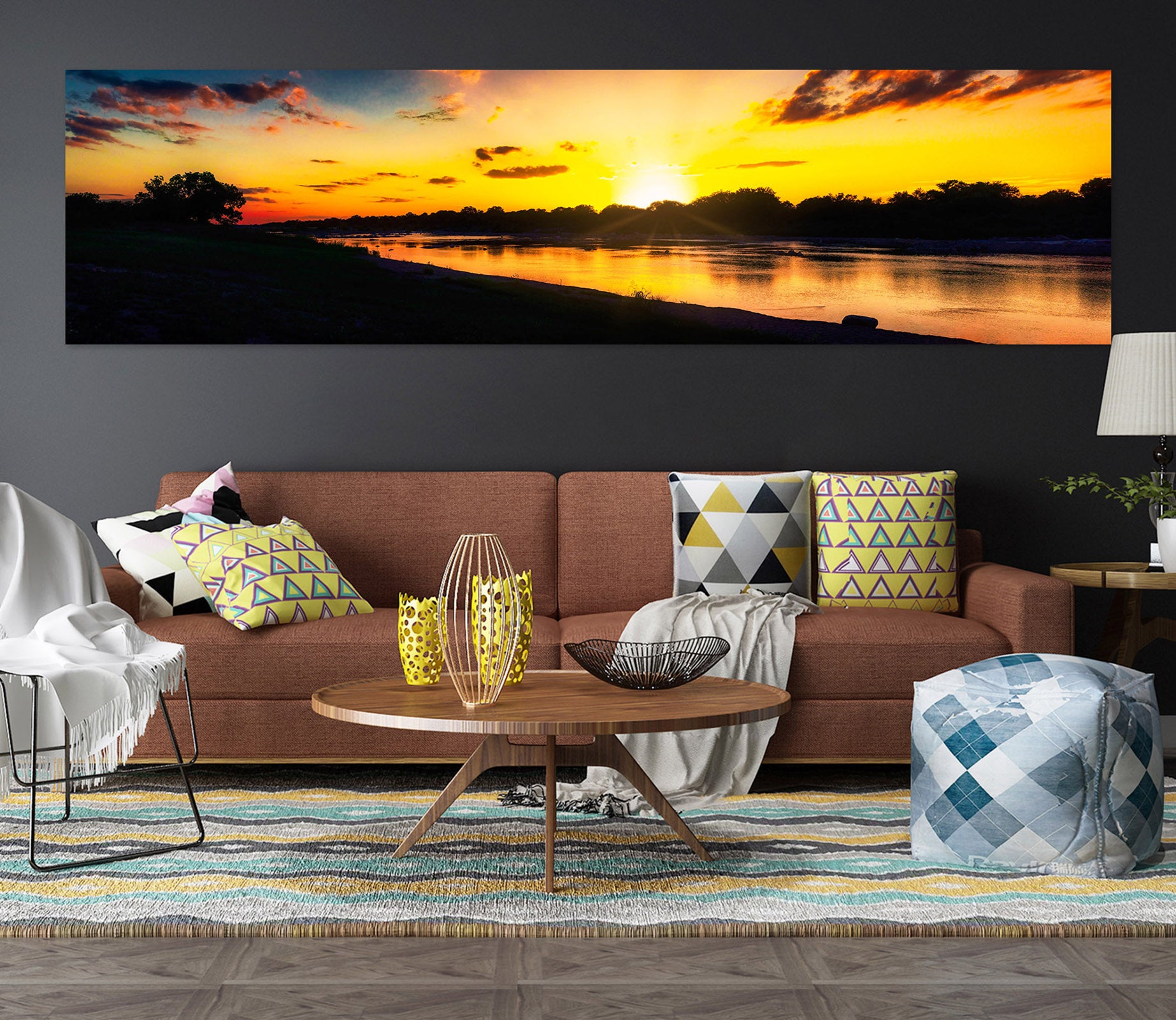 3D Sunset Lake 4023 Beth Sheridan Wall Sticker