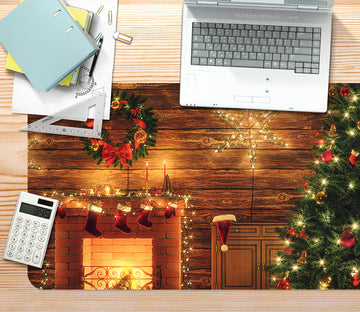 3D Tree Fireplace 51252 Christmas Desk Mat Xmas