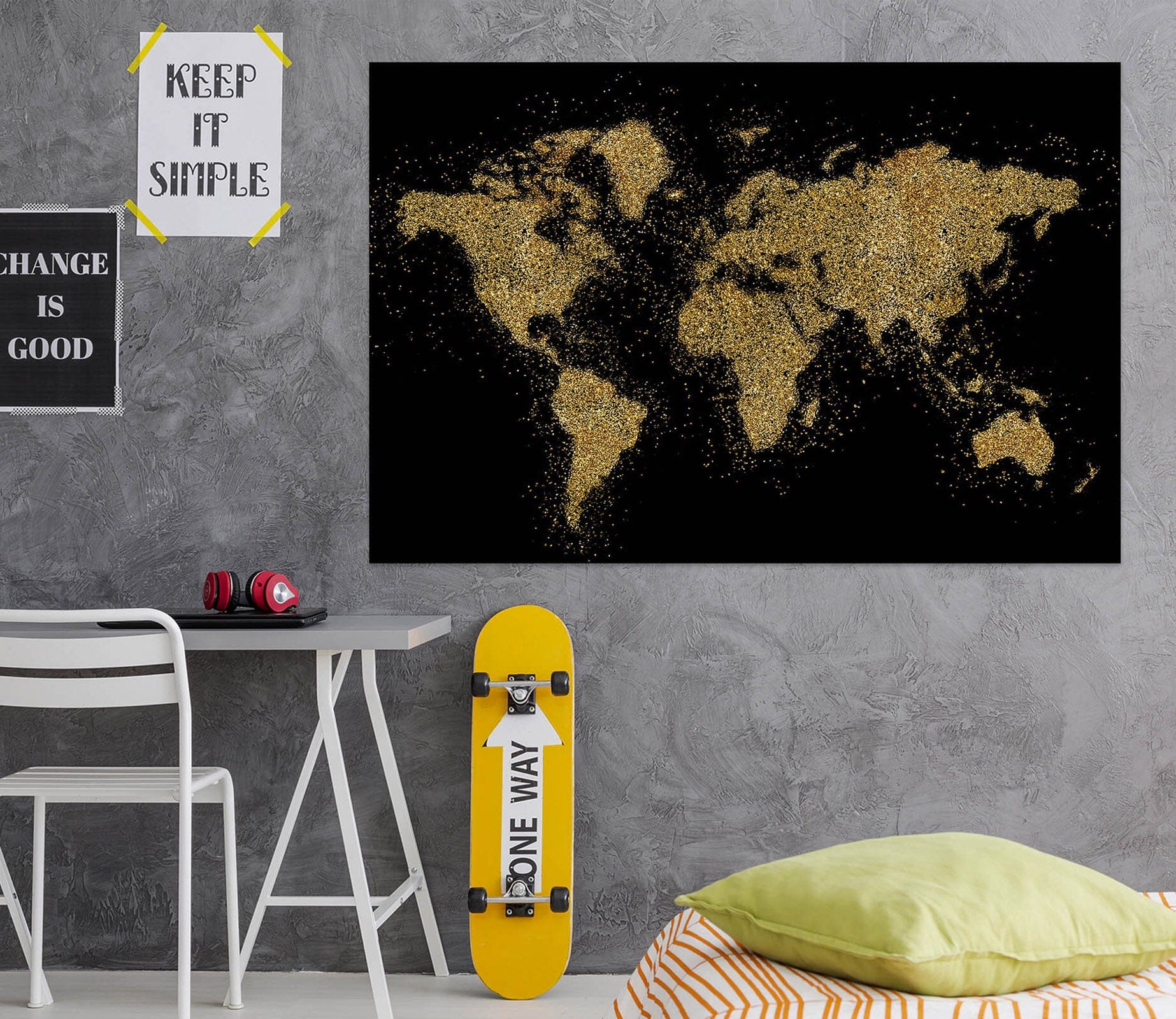 3D Golden Valley 252 World Map Wall Sticker Wallpaper AJ Wallpaper 2 