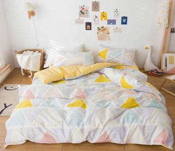 3D Yellow Triangle 5025 Bed Pillowcases Quilt