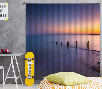 3D Purple Sea 009 Assaf Frank Curtain Curtains Drapes