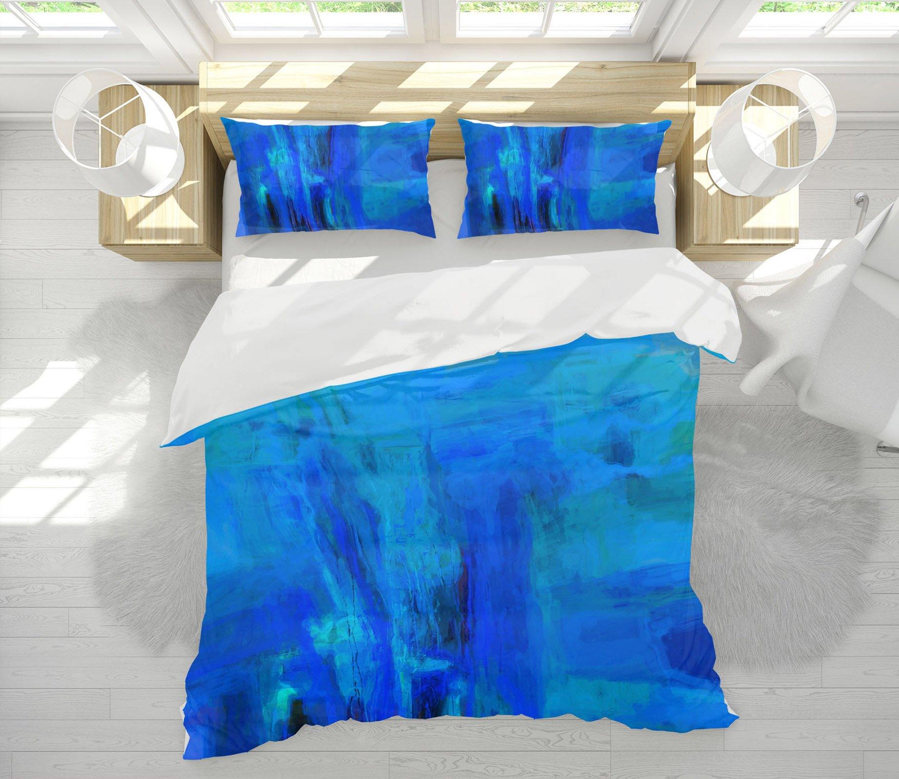 3D Blue Graffiti 2121 Michael Tienhaara Bedding Bed Pillowcases Quilt Quiet Covers AJ Creativity Home 