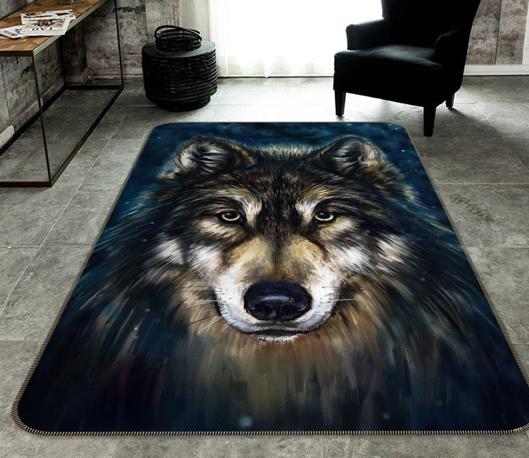 3D Wolf 34189 Non Slip Rug Mat