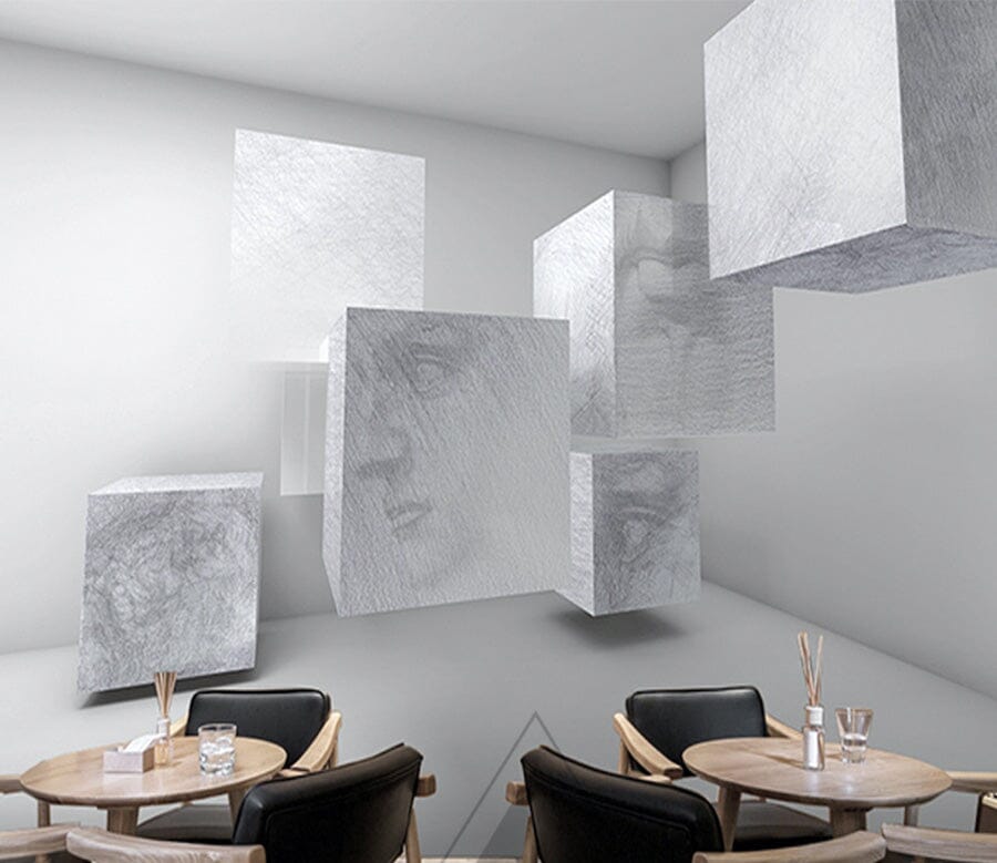3D White Square WG162 Wall Murals Wallpaper AJ Wallpaper 2 