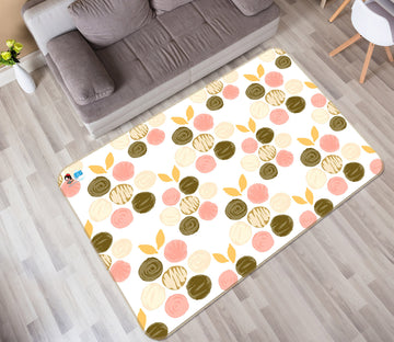 3D Pink-Brown Polka Dots 107106 Kashmira Jayaprakash Rug Non Slip Rug Mat