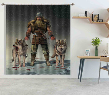 3D Mountain Viking 054 Vincent Hie Curtain Curtains Drapes Curtains AJ Creativity Home 