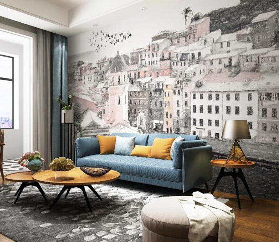 3D Mansion River WC1311 Wall Murals