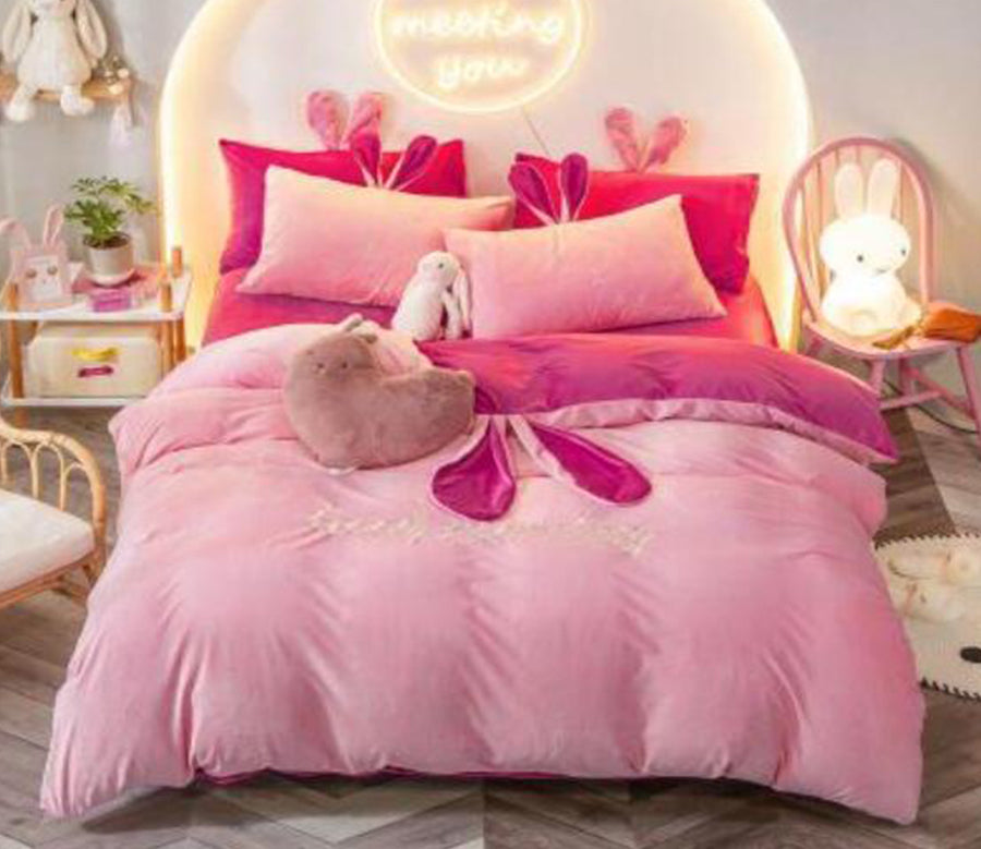3D Pink Rose Pink 17043 Bed Pillowcases Quilt