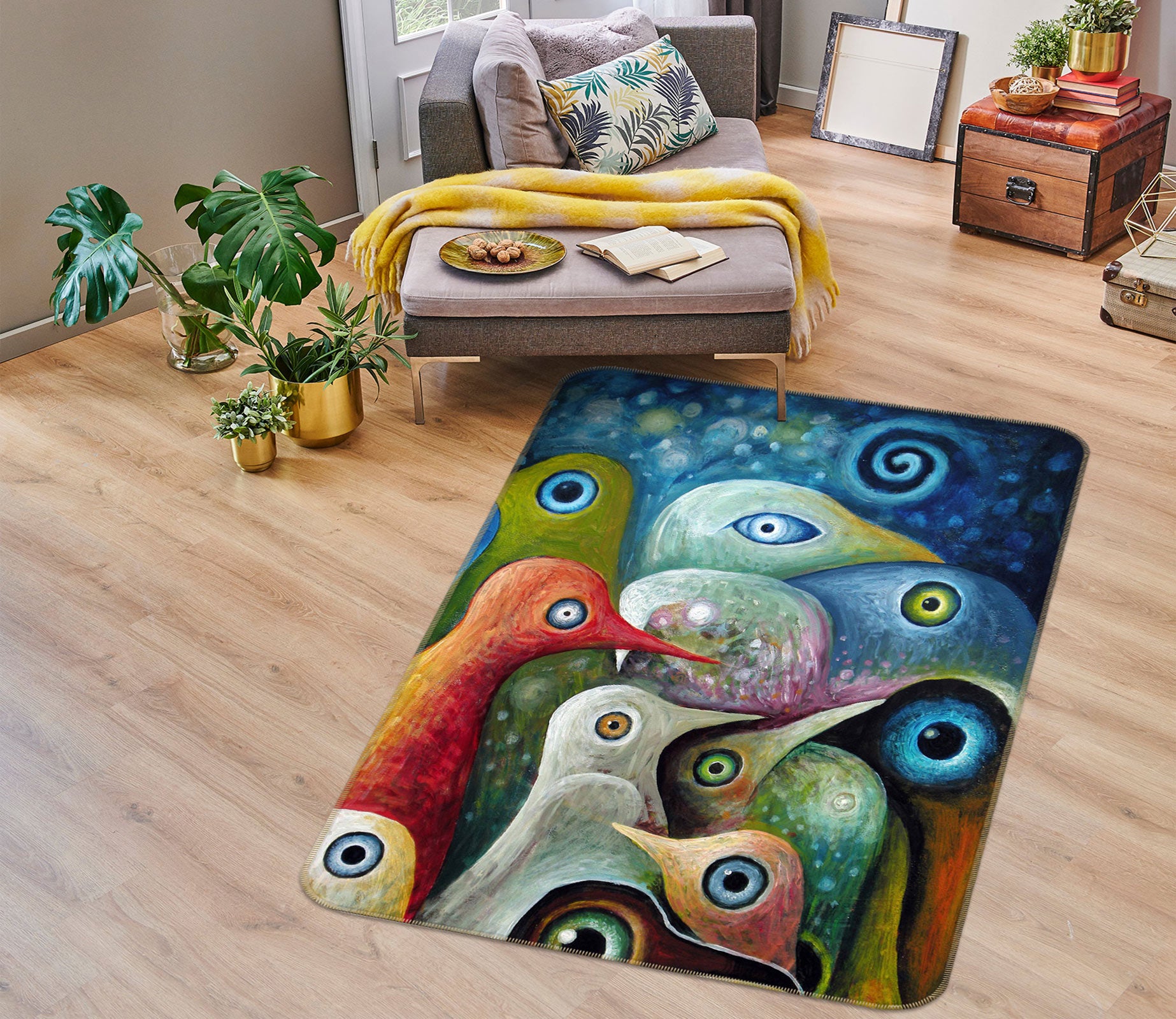 3D Color Bird 76143 Non Slip Rug Mat